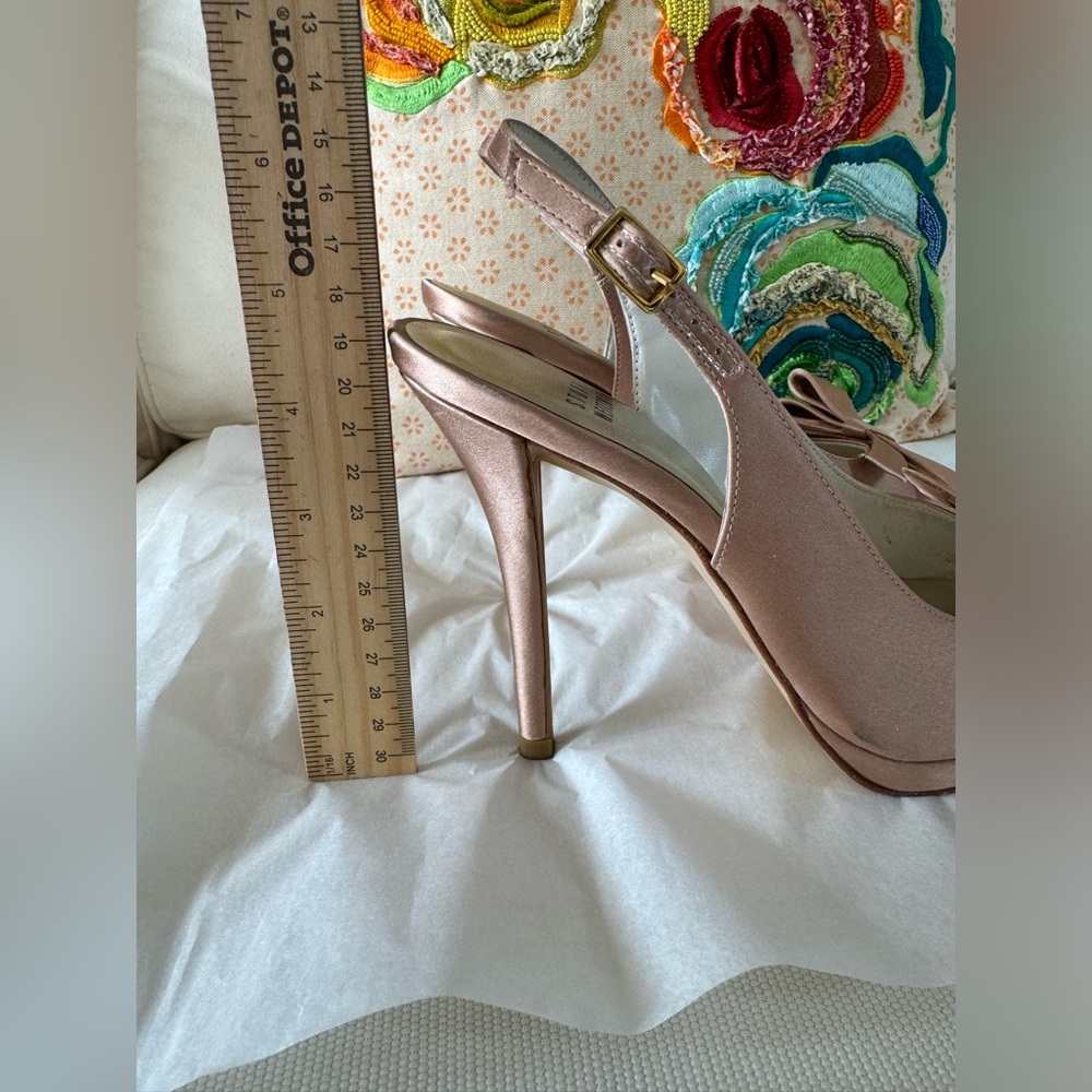 Stuart Weitzman Bow Rose Gold Special Occassion Slingback Heels🇪🇸made in Spain🇪🇸 - Picture 7 of 16